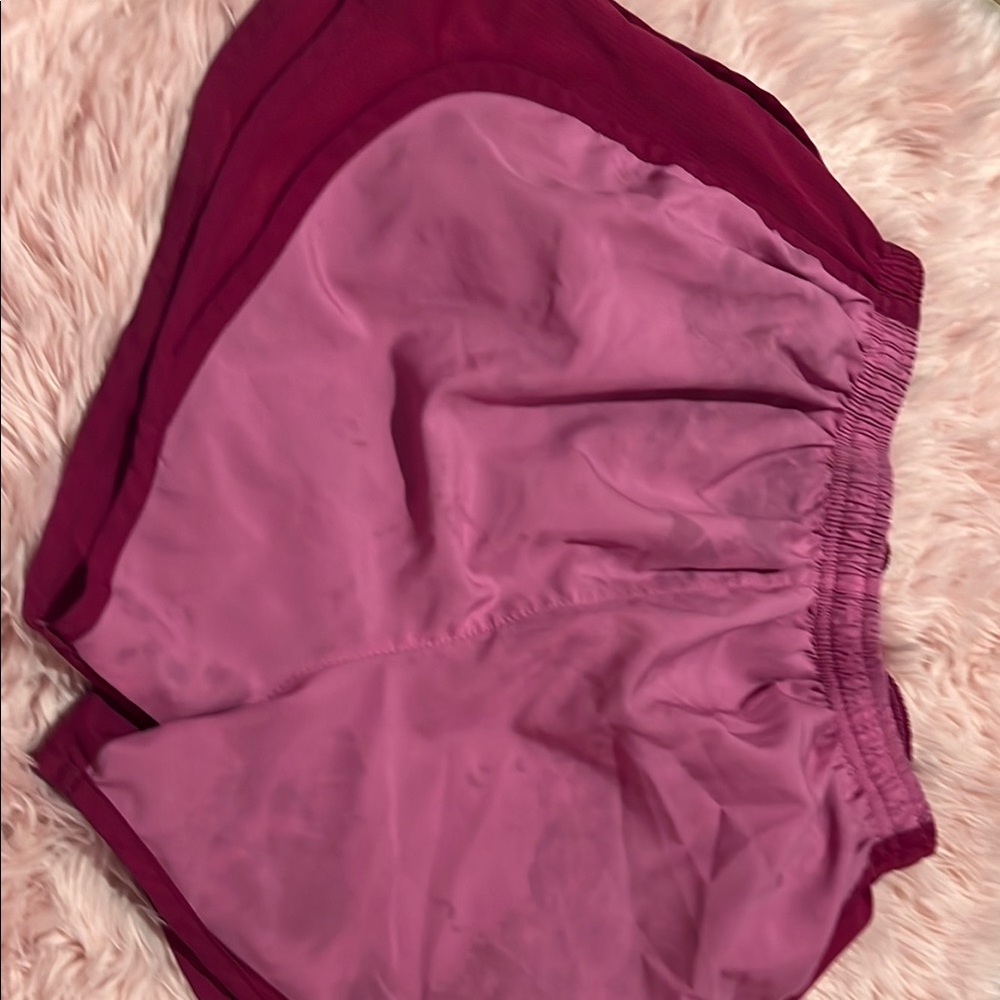 Pink and Burgundy Athletic Shorts